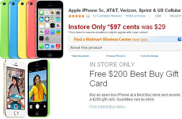 On The Cheap: You May Want To Skip Walmart And Best Buy’s iPhone Sales Best Buy Walmart iPhone gift card