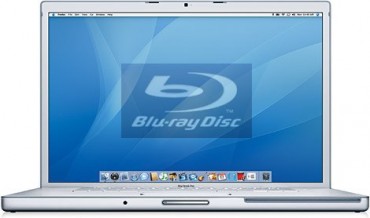 Macbook Pro with Blu-ray logo on screen