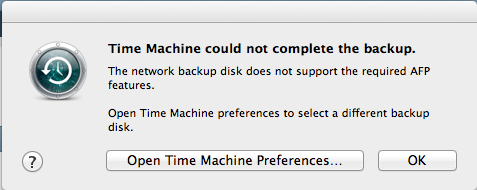 Time Machine error
