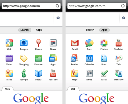 Click 'more' a second time to reveal two menus of Google products