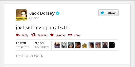 twitter Jack Dorsey First Tweet